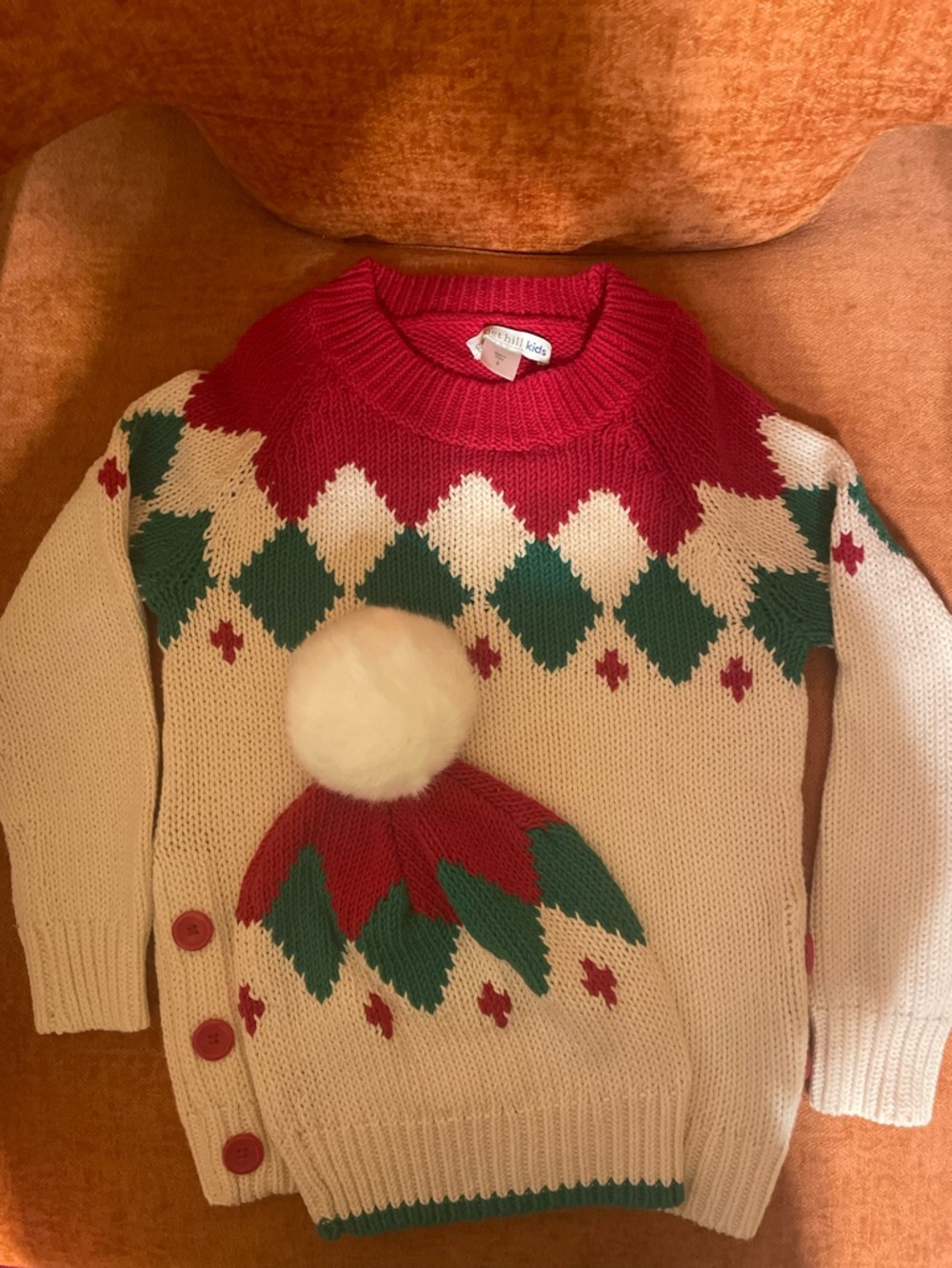 Garnet Hill Kids Argyle Knit Sweater